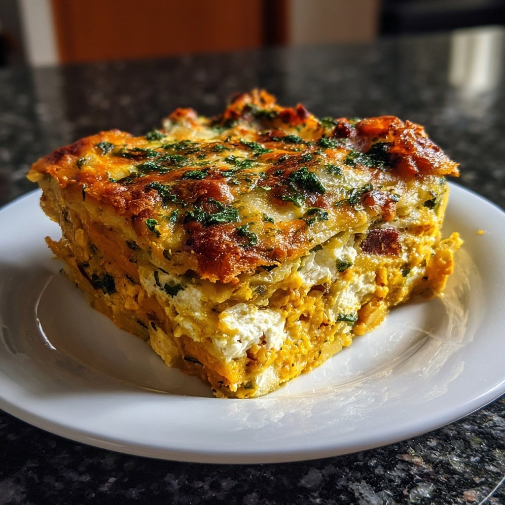 Lasagne mit Kürbis und Feta