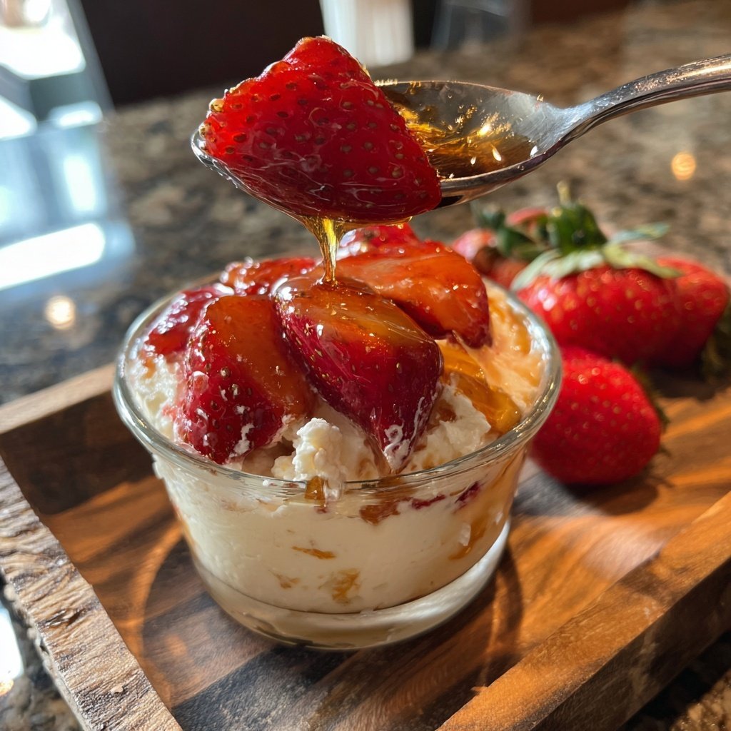 Erdbeer Quark Dessert Im Glas