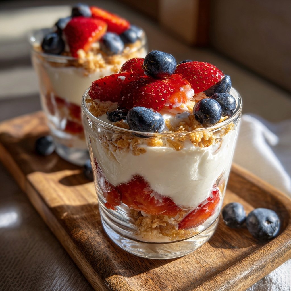 Frühstück im Glas mit Skyr und Beeren