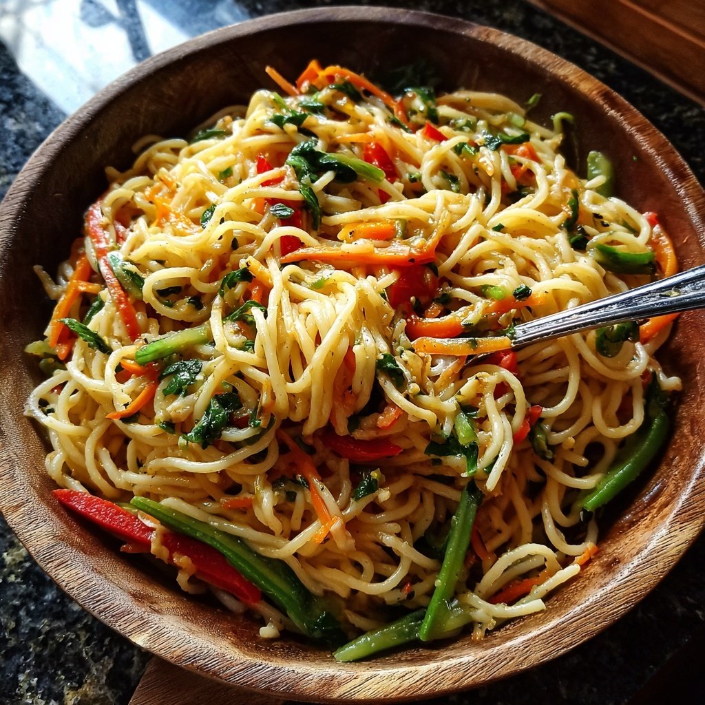 Mittagessen mit Reisnudeln