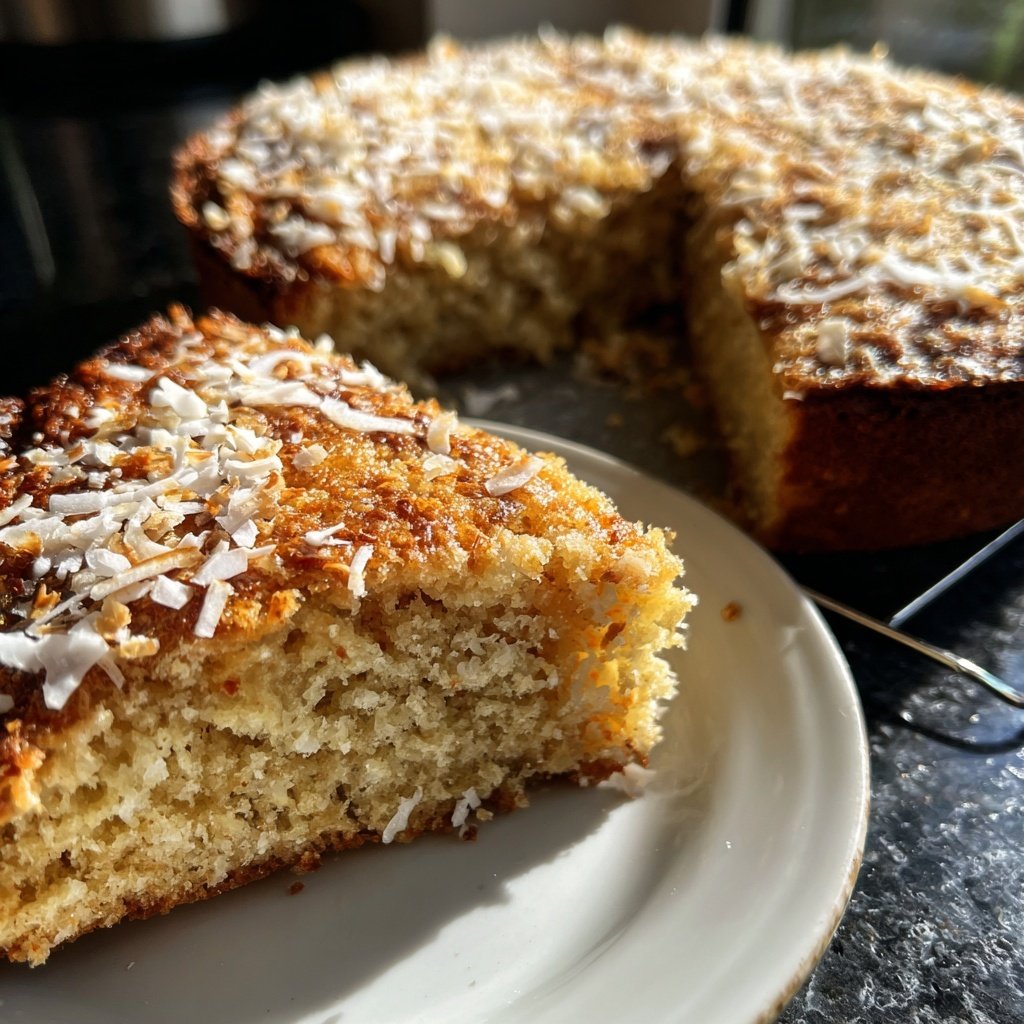 Bananenkuchen mit Kokosraspeln