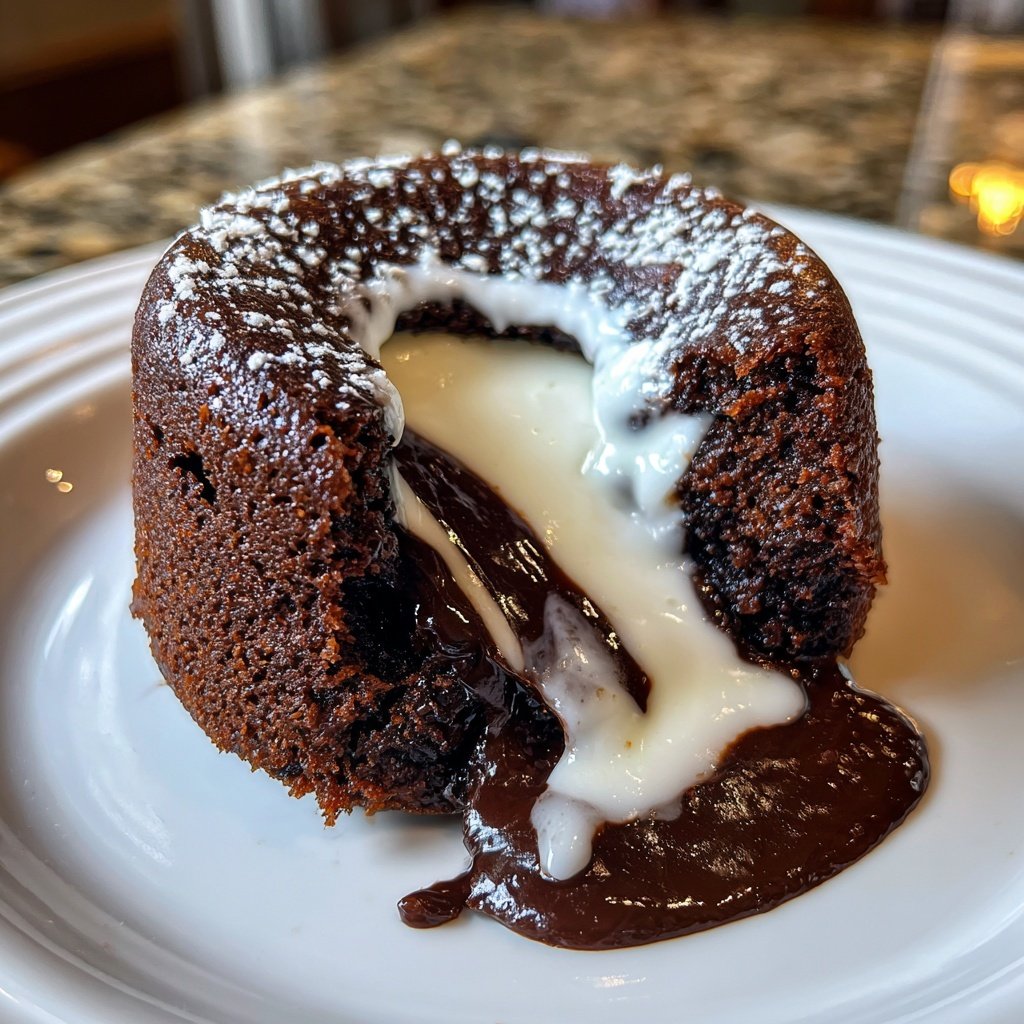 Lava Cake mit weißer Schokolade