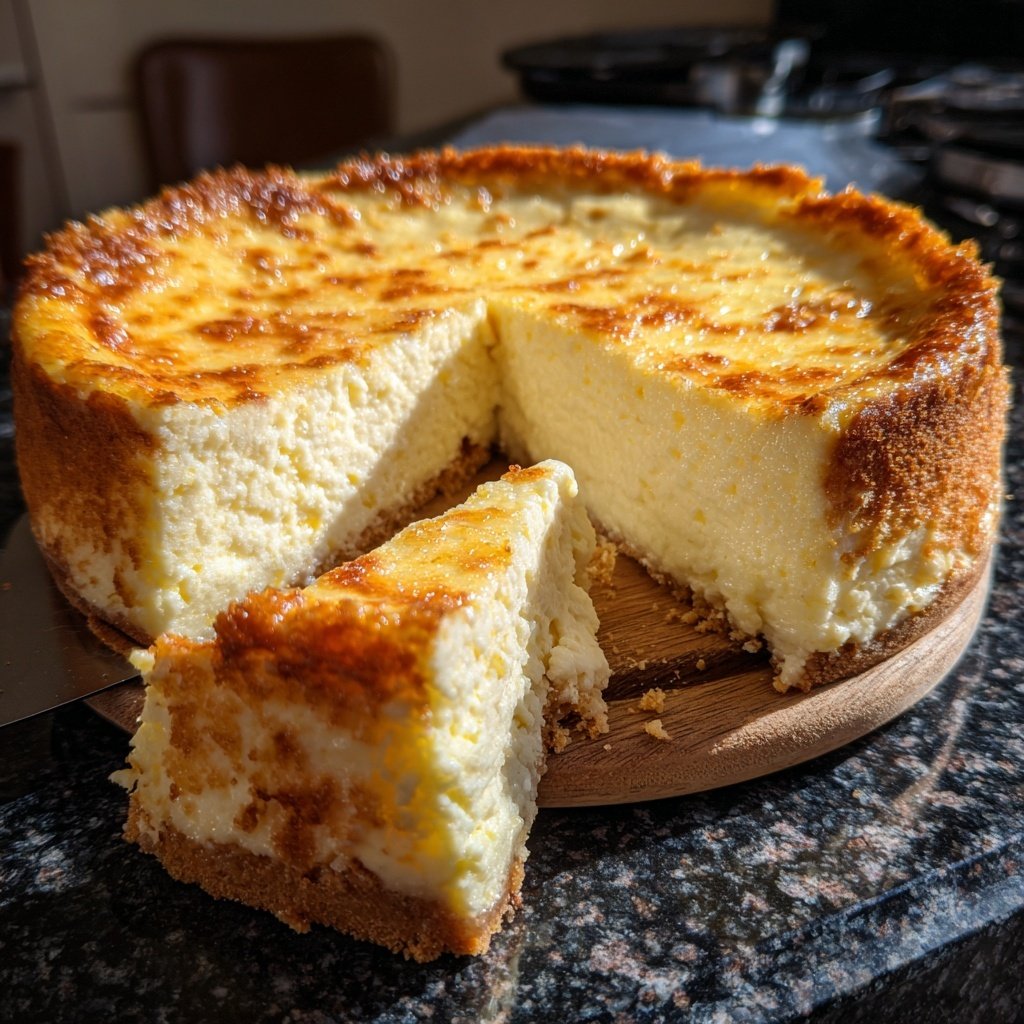 Käsekuchen mit Zitronenabrieb und Quark