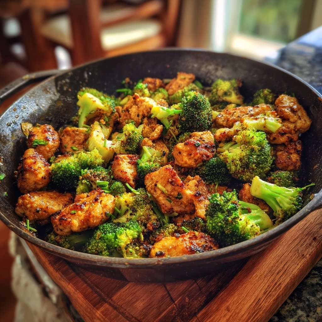 Brokkoli Pfanne Mit Hähnchen