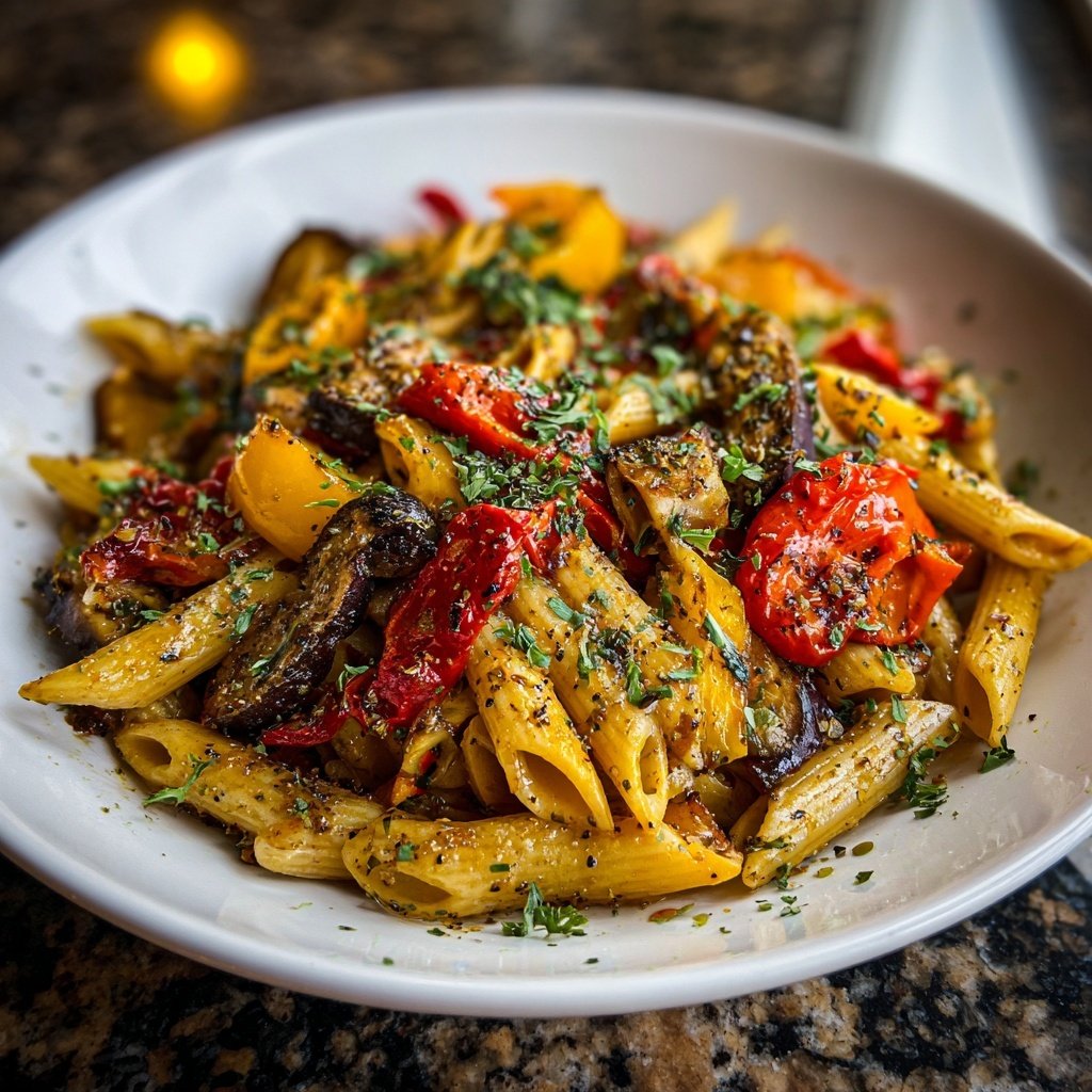 Penne mit Ofengemüse